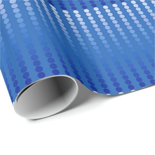Papier Cadeau Points satinés - tons bleu acier (Coin rond)