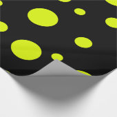 Papier Cadeau Points Soleil : Pointe Polka Noir & Jaune (Coin)