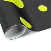 Papier Cadeau Points Soleil : Pointe Polka Noir & Jaune (Coin rond)