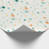 Papier Cadeau POINTS Tangerins Turquoise (Coin)