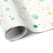 Papier Cadeau POINTS Tangerins Turquoise (Coin rond)