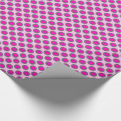 Papier Cadeau Points tournés, fuchsia, gris et rose (Coin)