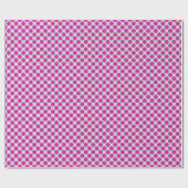 Papier Cadeau Points tournés, fuchsia, gris et rose (Plat)