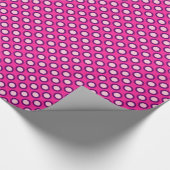 Papier Cadeau Points tournés rétro, magenta, rose et violet (Coin)