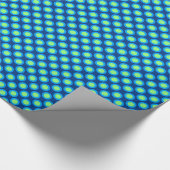 Papier Cadeau Points tournés rétros, bleu cobalt et vert clair (Coin)