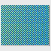 Papier Cadeau Points tournés rétros, bleu cobalt et vert clair (Plat)