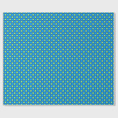 Papier Cadeau Points tournés rétros, bleu et vert (Plat)