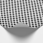 Papier Cadeau Points tournés rétros, gris, noir et blanc (Coin)