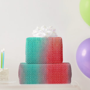 Papier Cadeau Points tricotés en couleurs dégradées