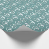 Papier Cadeau Points Turquoises blancs des questions (Coin)