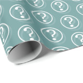 Papier Cadeau Points Turquoises blancs des questions (Coin rond)