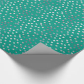 Papier Cadeau Points turquoises de la Parties scintillant verte  (Coin)