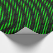 Papier Cadeau Points Vert Citron sur Fond Noir (Coin)