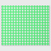 Papier Cadeau Points Vert Clair Motif Sur Blanc Avec Nom (Plat)
