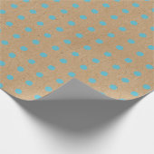 Papier Cadeau Points verts bleu Turquoise clair Faux Rustic Brow (Coin)