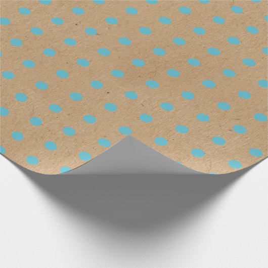 Papier Cadeau Points verts bleu Turquoise clair Faux Rustic Brow (Coin)
