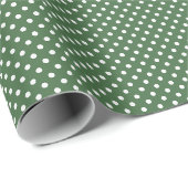 Papier Cadeau Points verts classiques (Coin rond)