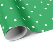 Papier Cadeau Points verts et blancs (Coin rond)