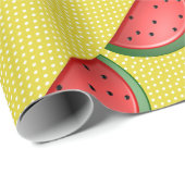 Papier Cadeau Points Watermelon et Polks (Coin rond)