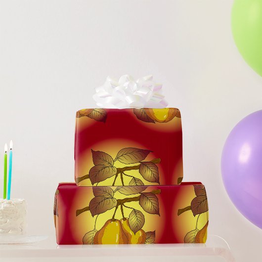 Papier Cadeau Poires Sur Un Arbre