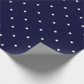 Papier Cadeau Pois à la mode de bleu marine et de blanc (Coin)
