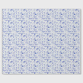 Papier Cadeau Pois aléatoires bleus violet sur blanc (Plat)