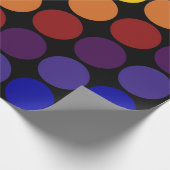 Papier Cadeau Pois arc-en-ciel en noir (Coin)