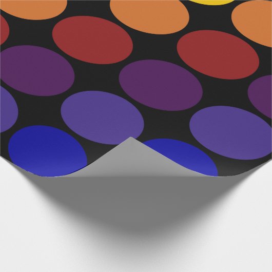 Papier Cadeau Pois arc-en-ciel en noir (Coin)