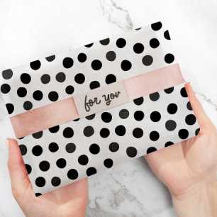 Papier cadeau Pois Black Grey Motif