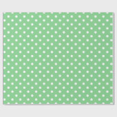 Papier Cadeau Pois blanc sur le vert de mer (Plat)