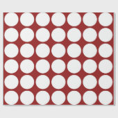 Papier Cadeau Pois blancs en rouge (Plat)