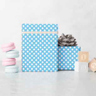 Papier Cadeau Pois blancs et bleus