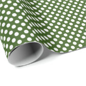 Papier Cadeau Pois blancs et verts (Coin rond)