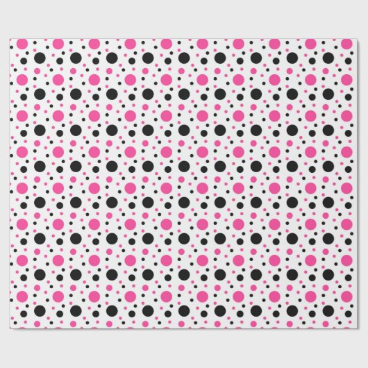 Papier Cadeau Pois blancs roses (Plat)