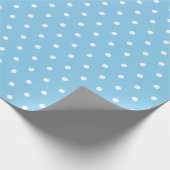 Papier Cadeau Pois blancs simples sur bleu bébé (Coin)