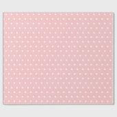 Papier Cadeau Pois blancs simples sur motif rose clair (Plat)