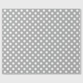 Papier Cadeau Pois blancs sur gris (Plat)