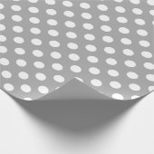 Papier Cadeau Pois blancs sur gris (Coin)