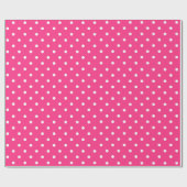 Papier Cadeau Pois blancs sur la couleur Fuchsia (Plat)