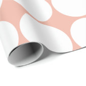 Papier Cadeau Pois blancs sur la pêche (Coin rond)