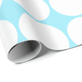 Papier Cadeau Pois blancs sur le ciel bleu d'été (Coin rond)