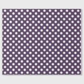 Papier Cadeau Pois blancs sur prune violette (Plat)