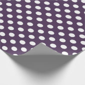Papier Cadeau Pois blancs sur prune violette (Coin)