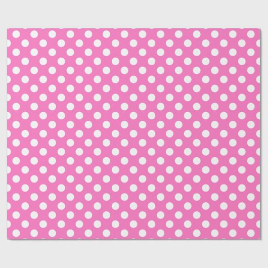 Papier Cadeau Pois blancs sur rose (Plat)