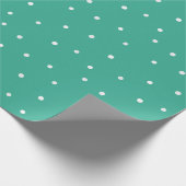 Papier Cadeau Pois blancs sur Turquoise (Coin)