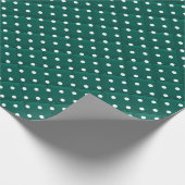Papier Cadeau pois blancs sur vert (Coin)