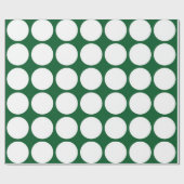 Papier Cadeau Pois blancs sur vert (Plat)