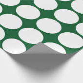 Papier Cadeau Pois blancs sur vert (Coin)