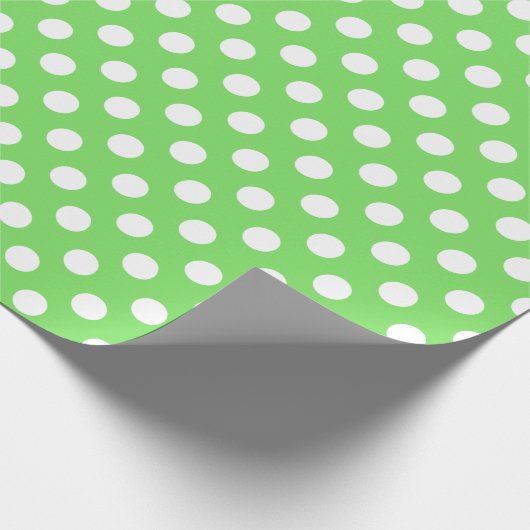 Papier Cadeau Pois blancs sur vert pomme (Coin)