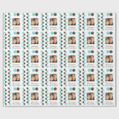 Papier Cadeau Pois bleu brun (Plat)